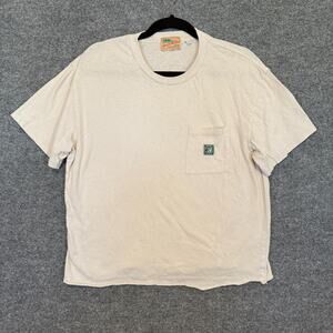Dues Ex Machina Shirt Adult Medium White Pocket Tee Logo Raw Hem Crop Casual‎